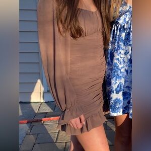 Brown mini dress